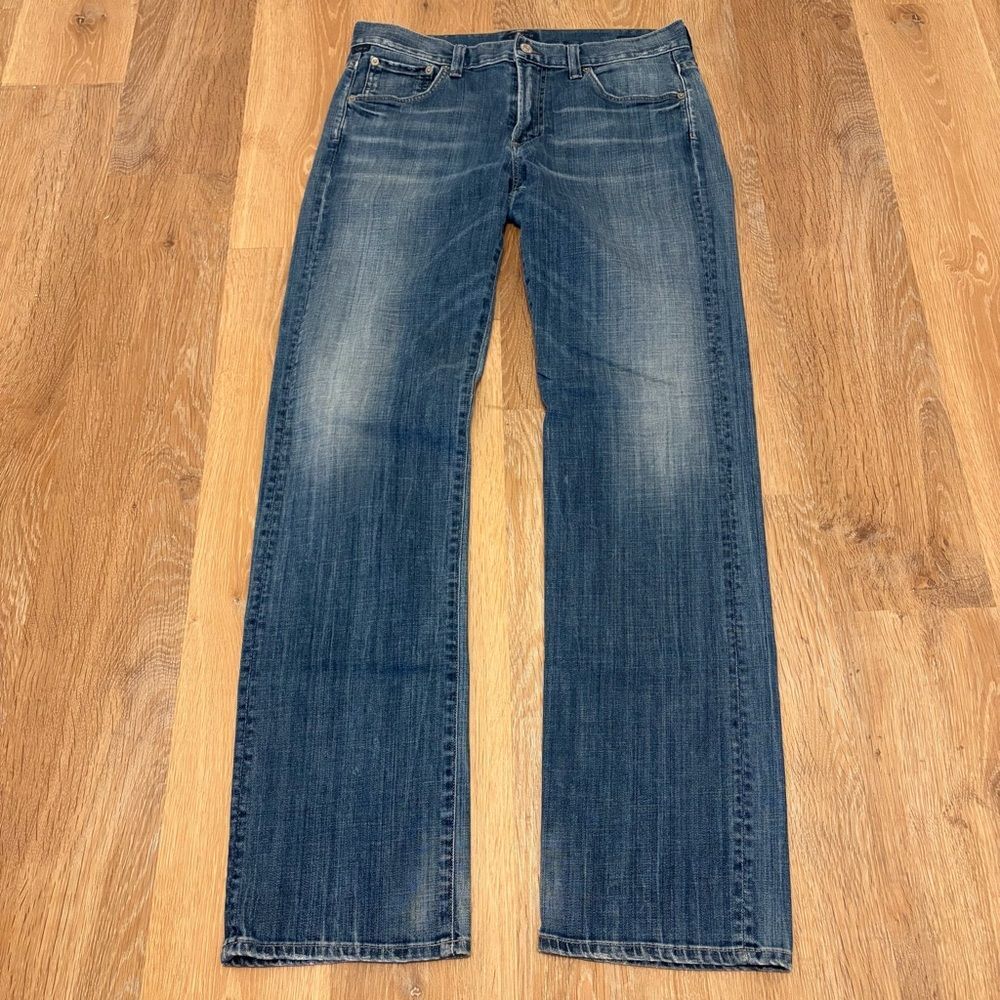 Citizens of Gumanity Sid Size 32 Regular Straight Denim Jeans Stretch Made In US